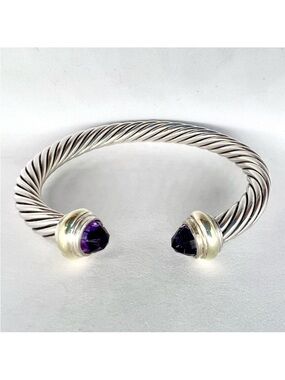 David Yurman Amythest Cable Cuff Bracelet